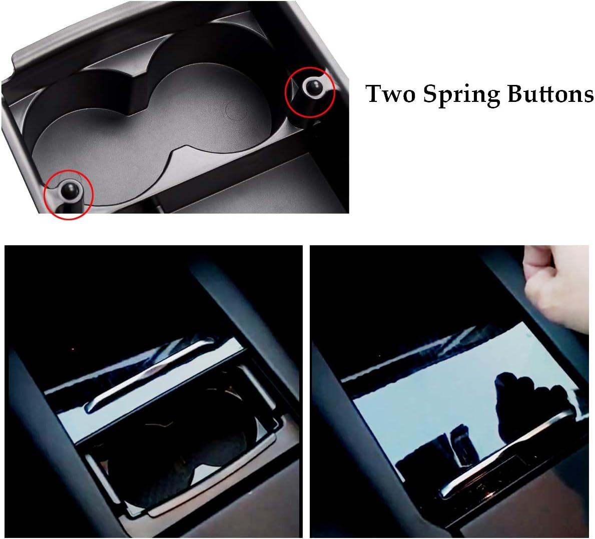 Jaronx Compatible with Tesla Model X/S Center Console Organizer, Armrest Storage Box+Cup Holder, for Tesla Model S/X Accessories 2016 2017 2018 2019 2020 2021