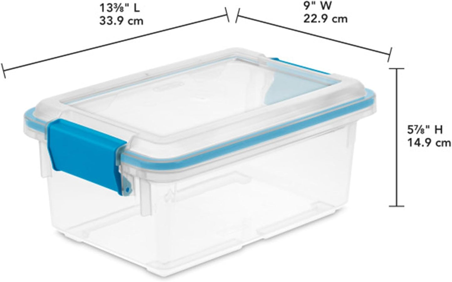 Sterilite 18-Pack Gasket Box, Weather-Resistant Storage Bins with Latching Lids, 7.5 Quart - Heavy-Duty Organizing Containers for Closet, Bathroom, and Office