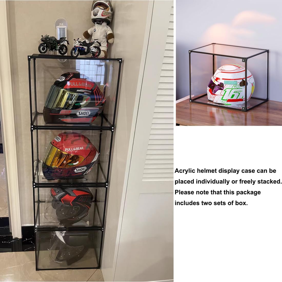 Motorcycle Helmet Storage Rack,Helmet Organize Display Cabinet for Football Helmet, Bike Helmet, Baseball Helmet