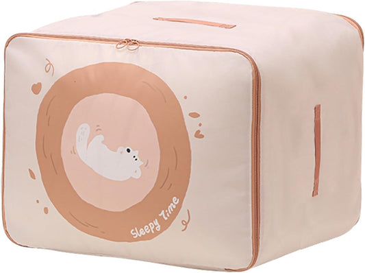 Self-Compression Comforter Storage Bag, 21.3x16.1x19.7 Inch Heavy Duty Zippered Organizer for Bedding & Clothes