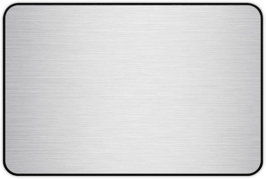 Brushed Metal Texture Desk Mat - Extended Mouse Pad & Desk Pad, Neoprene Surface, Non-Slip Rubber Base, Stitched Edges, Desk Protector for Keyboard & Mouse (Silver, 12x18)