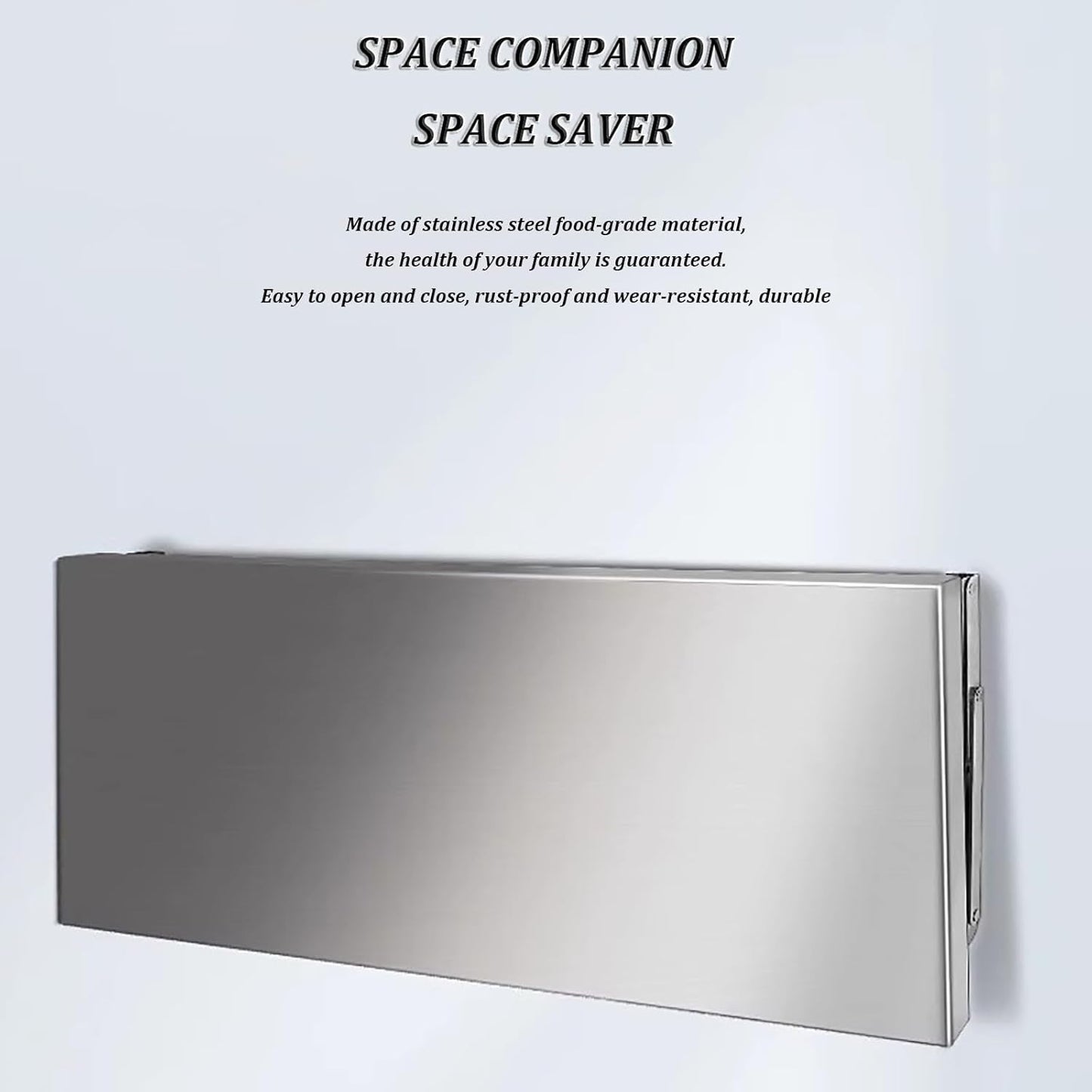 Stainless Steel Folding Wall Shelf,Stainless Steel Wall Mount Folding Table, Wall-Mounted Folding Table,for Laundry Room,Kitchen, Restaurant,Folding Design,Space Saving. (Size : L100*W30cm)