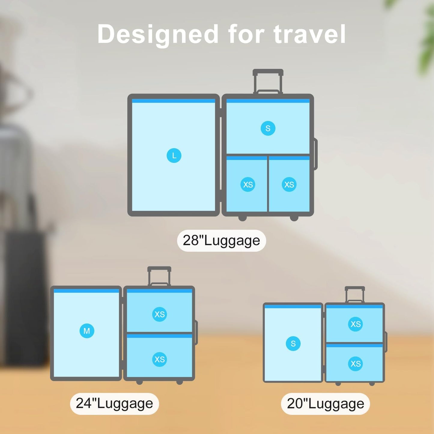 Vacuum Bags for Travel, 12 Pack with Hand Pump, Space Saver Vacuum Storage Bags, Travel Essentials, Clothes, Blankets, Pillows