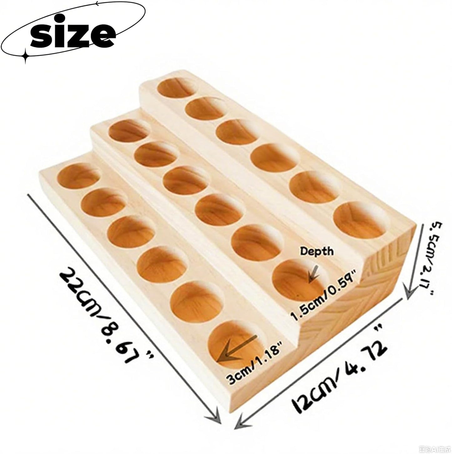 3 Tier Wooden Essential Oil Organizer Essential Oils Racks Display Stand Tabletop Storage Rack for 5-20ml Bottles Organizers and Storage Shelf Box Display for Essential Oils