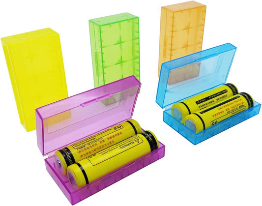 5 PCS Clear Colorful Battery Storage Case Holder Organizer for 18650, Battery Storage Case for 18650 or CR123A Battery