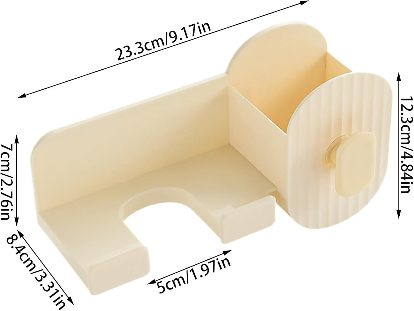 Wall Hair Dryer - Adhesive Storage Rack - Hair Tool Organizer | for Brush Bottle Curling Iron Comb Barrettes Cosmetics Straightener Home Bedroom Laundry Room