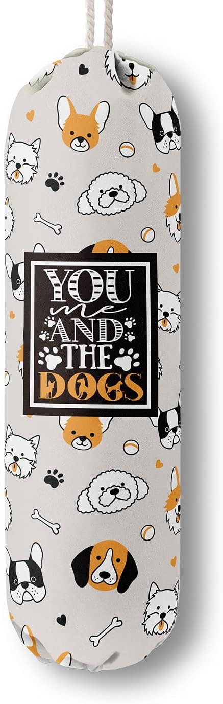 Funny You Me & The Dogs, Grocery Bags Holder Organizer For Shopping Bags, Wall Mount Plastic Bags Storage Container Dispensers, Gift For The Preferred Family And Friends