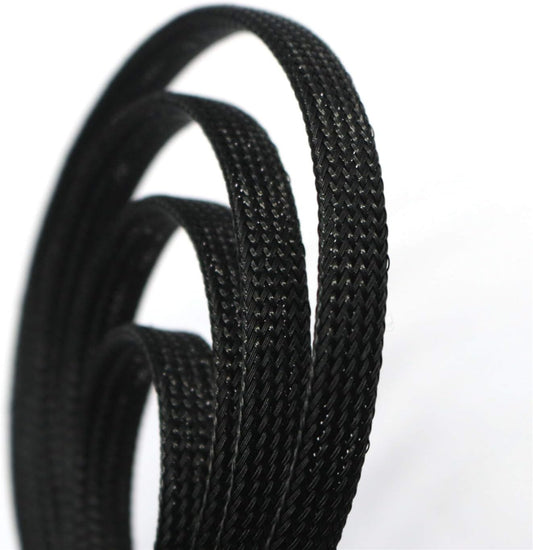 30ft PET Expandable Sleeving Wire Cable Sleeve (3/5", Black)