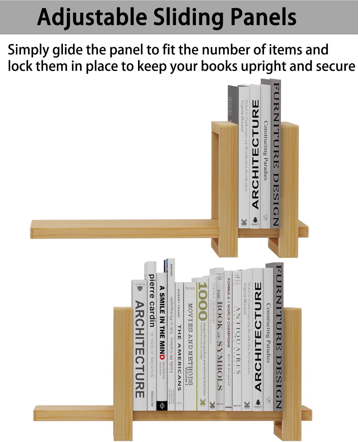 Adjustable Desktop Bookshelf, Retro Tabletop Bookshelf, Desk Shelf for Top of Desk in Living Room, Home, Office, Perfect for Magazine, Books, Cookbooks, No Tools Required to Assemble (Yellow)