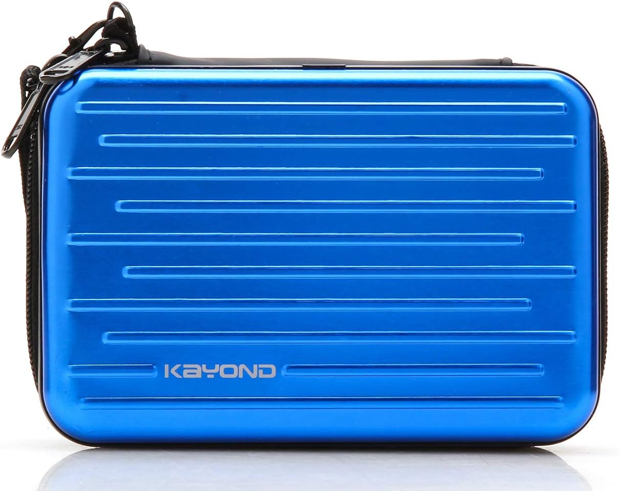 KAYOND Anti-Shock Silver Aluminium Carry Travel Protective Storage Case Bag for 2.5" Inch Portable External Hard Drive HDD USB 2.0/3.0 (Blue)