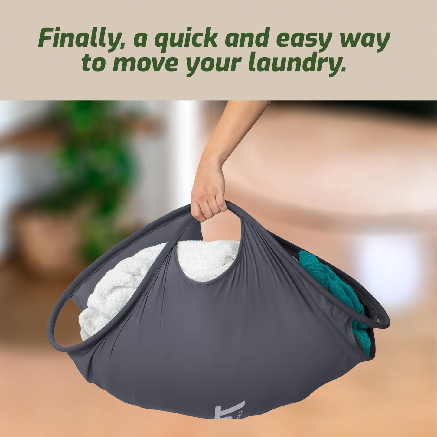 Laundry Turtle Collapsible Laundry Basket | Foldable Laundry Hamper & Collapsible Laundry Baskets | Portable Laundry Grabber for Dirty Clothes (Grey, Small)
