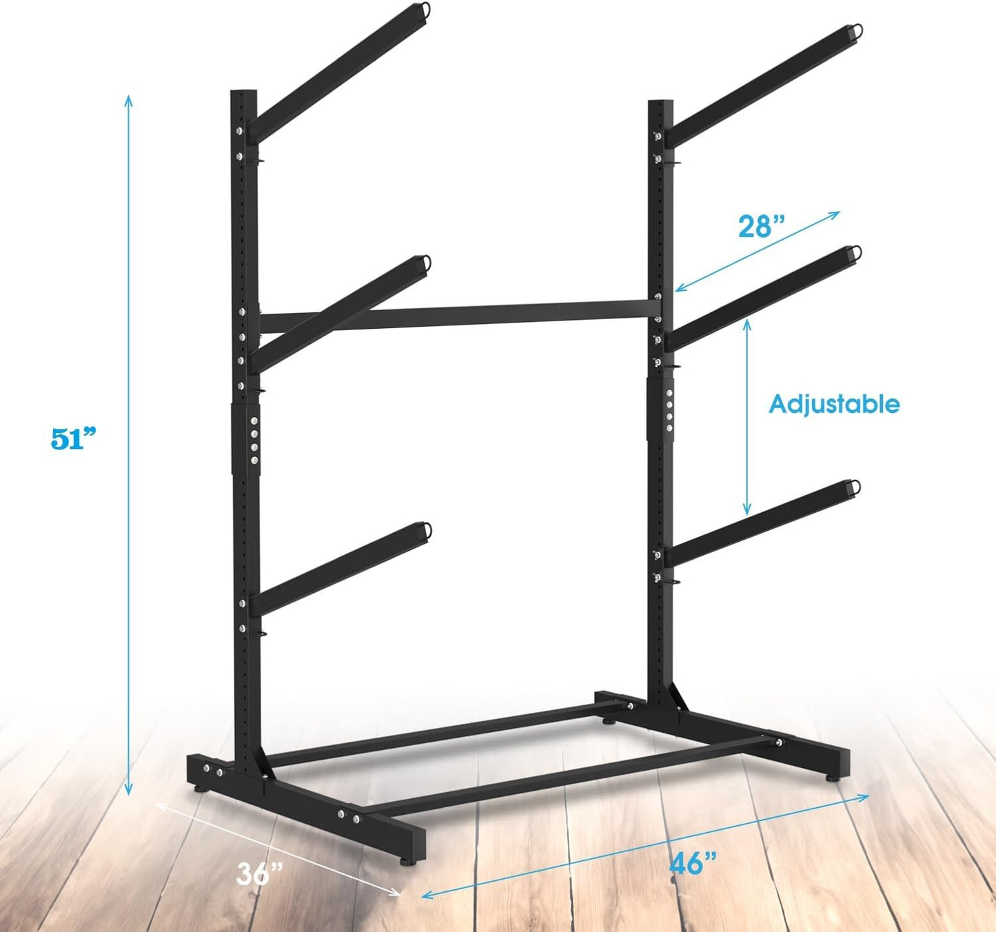 Adjustable Kayak Storage Rack, Freestanding Sup Storage Stand, Weatherproof Canoe Holder, Heavy Duty Paddleboard Bracket, Surfboard Bracket for Indoor, Outdoor, Garage, Shed, Dock…