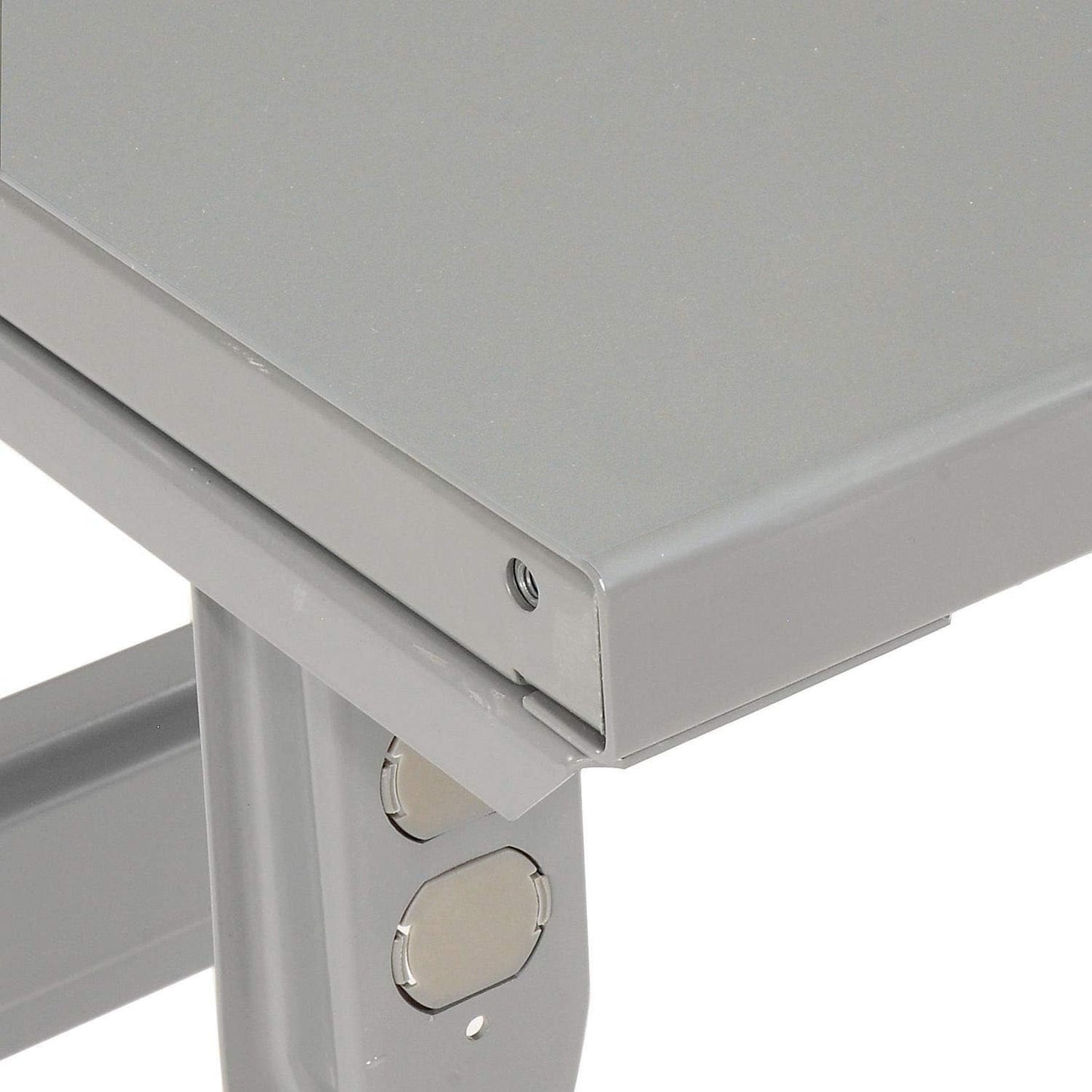 Global Industrial Fixed Height Workbench with C-Channel Flared Leg, Steel Top with Square Edge, 60"W x 30"D x 34"H, 2000 Lbs. Capacity, Gray, Industrial Workbench