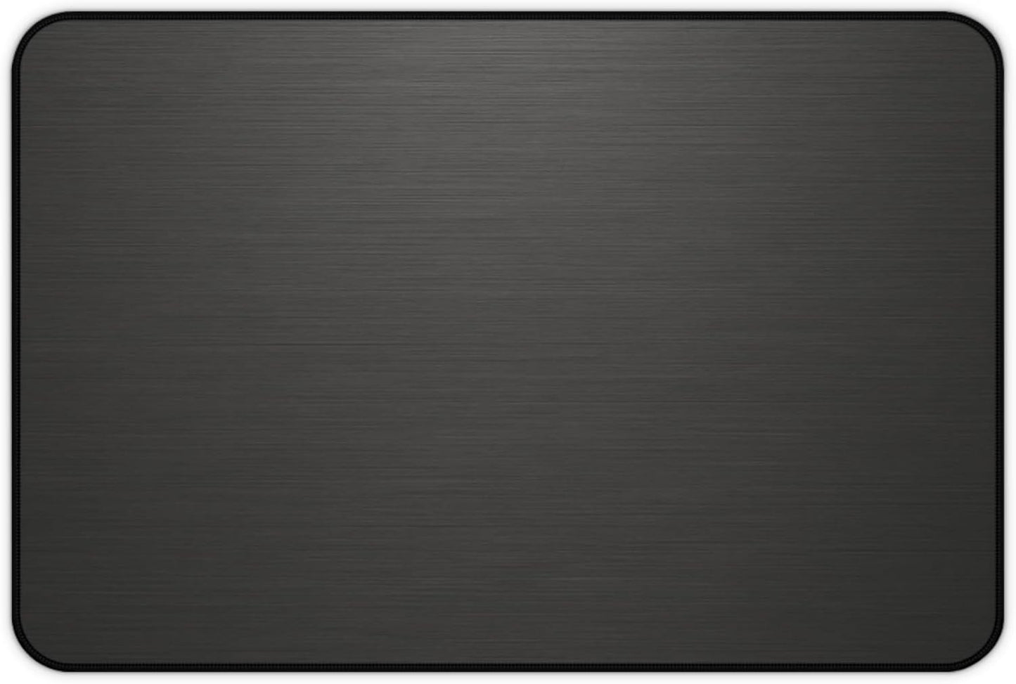 Brushed Metal Texture Desk Mat - Extended Mouse Pad & Desk Pad, Neoprene Surface, Non-Slip Rubber Base, Stitched Edges, Desk Protector for Keyboard & Mouse (Black, 12x18)