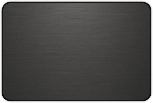 Brushed Metal Texture Desk Mat - Extended Mouse Pad & Desk Pad, Neoprene Surface, Non-Slip Rubber Base, Stitched Edges, Desk Protector for Keyboard & Mouse (Black, 12x18)