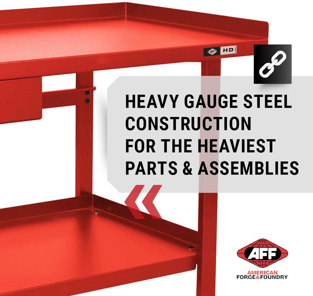 AFF 3995 Heavy-Duty Workbench, 61"" x 31"", 1 Drawer, 1,300 lb Capacity, Red