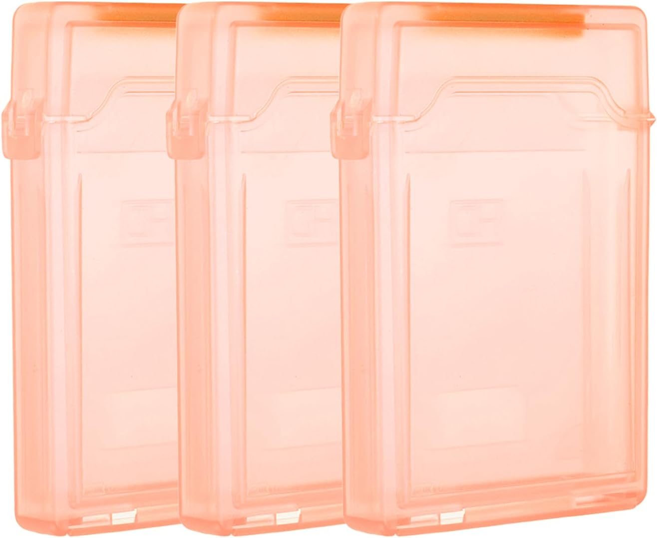 PATIKIL 4.5" x 3.2" Hard Drive Disk Case, 3Pcs Plastic Hard Disk Storage Box Portable Anti-Static Case for 2.5" External SSD HDD, Orange
