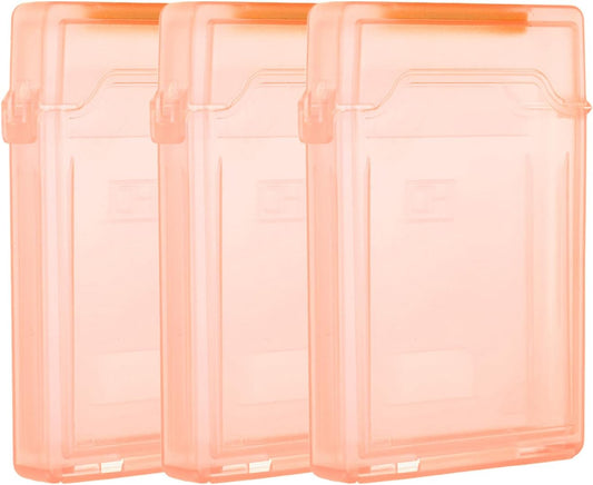 PATIKIL 4.5" x 3.2" Hard Drive Disk Case, 3Pcs Plastic Hard Disk Storage Box Portable Anti-Static Case for 2.5" External SSD HDD, Orange