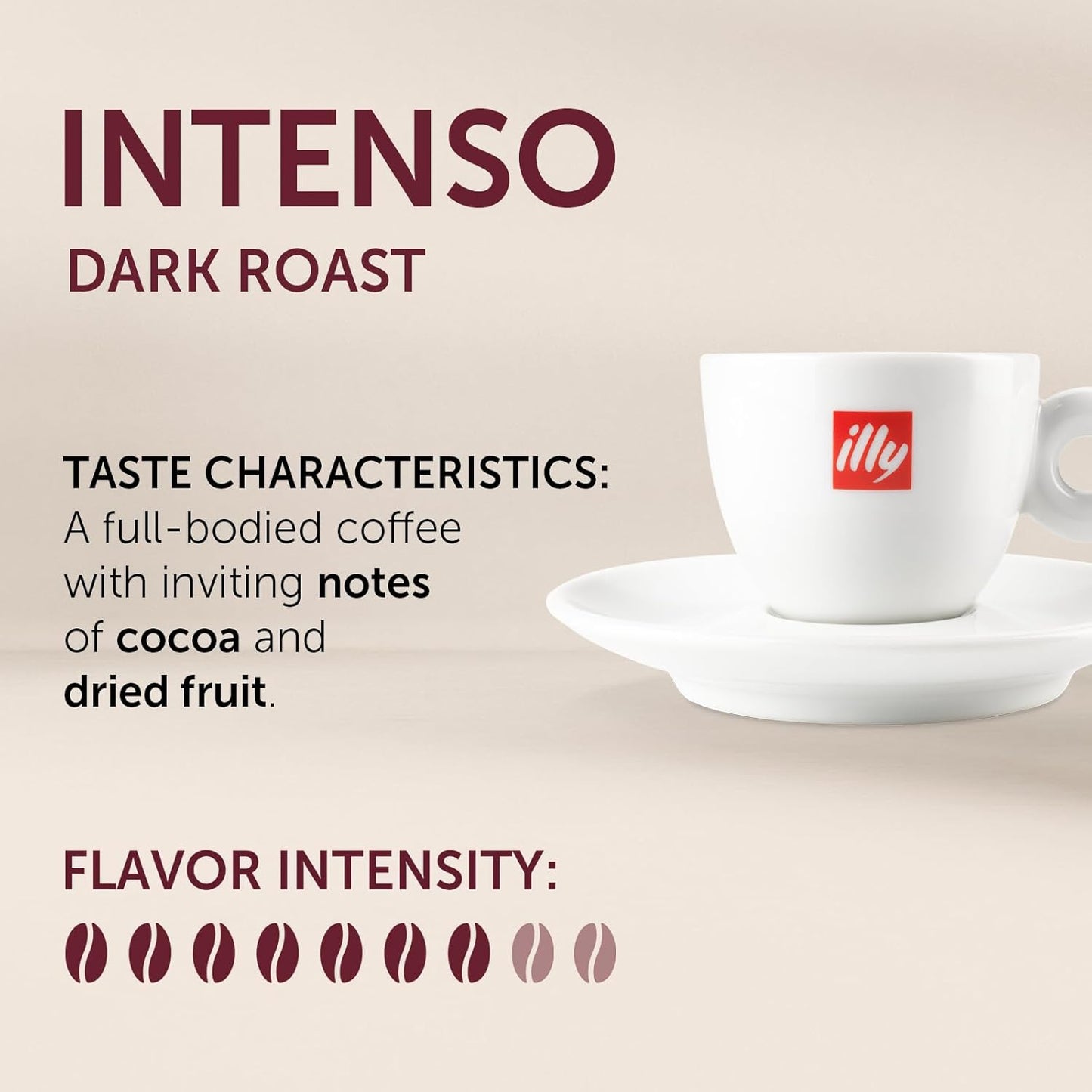 Illy Espresso Compatible Capsules - Single-Serve Coffee Capsules & Pods - Intenso Lungo Dark Roast - Notes Of Cocoa & Dried Fruit Coffee Pods - For Nespresso Coffee Machines – 10 Count