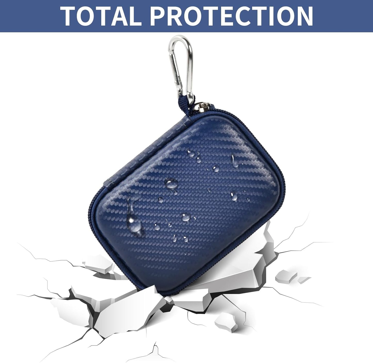 Carrying for Samsung T9/ T7/ T7 Shield Portable SSD 4TB 2TB 1TB, USB External Solid State Hard Drive Storage Travel Carrying Holder Fits for USB Cable (Blue)-Box Only