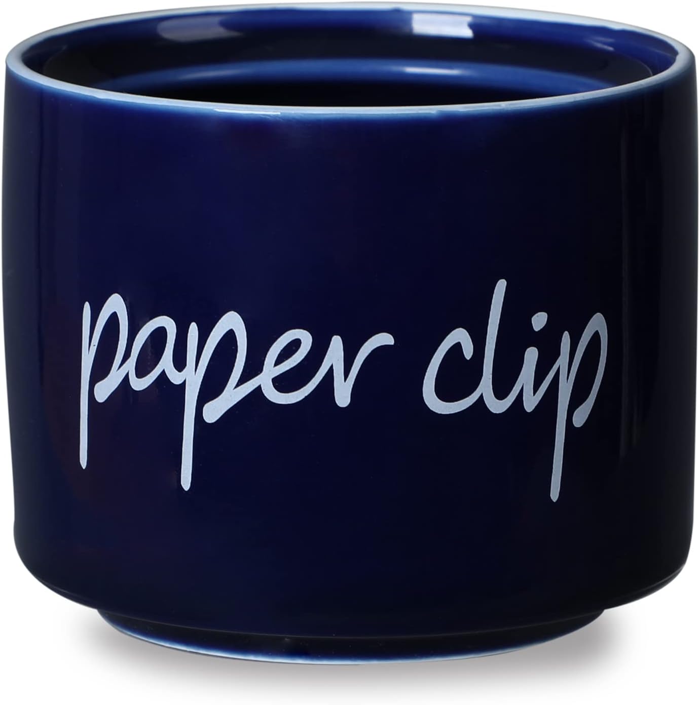 ONTUBE Porcelain Paper Clip Holders,Ceramic Paper Clip Organizer (Navy)