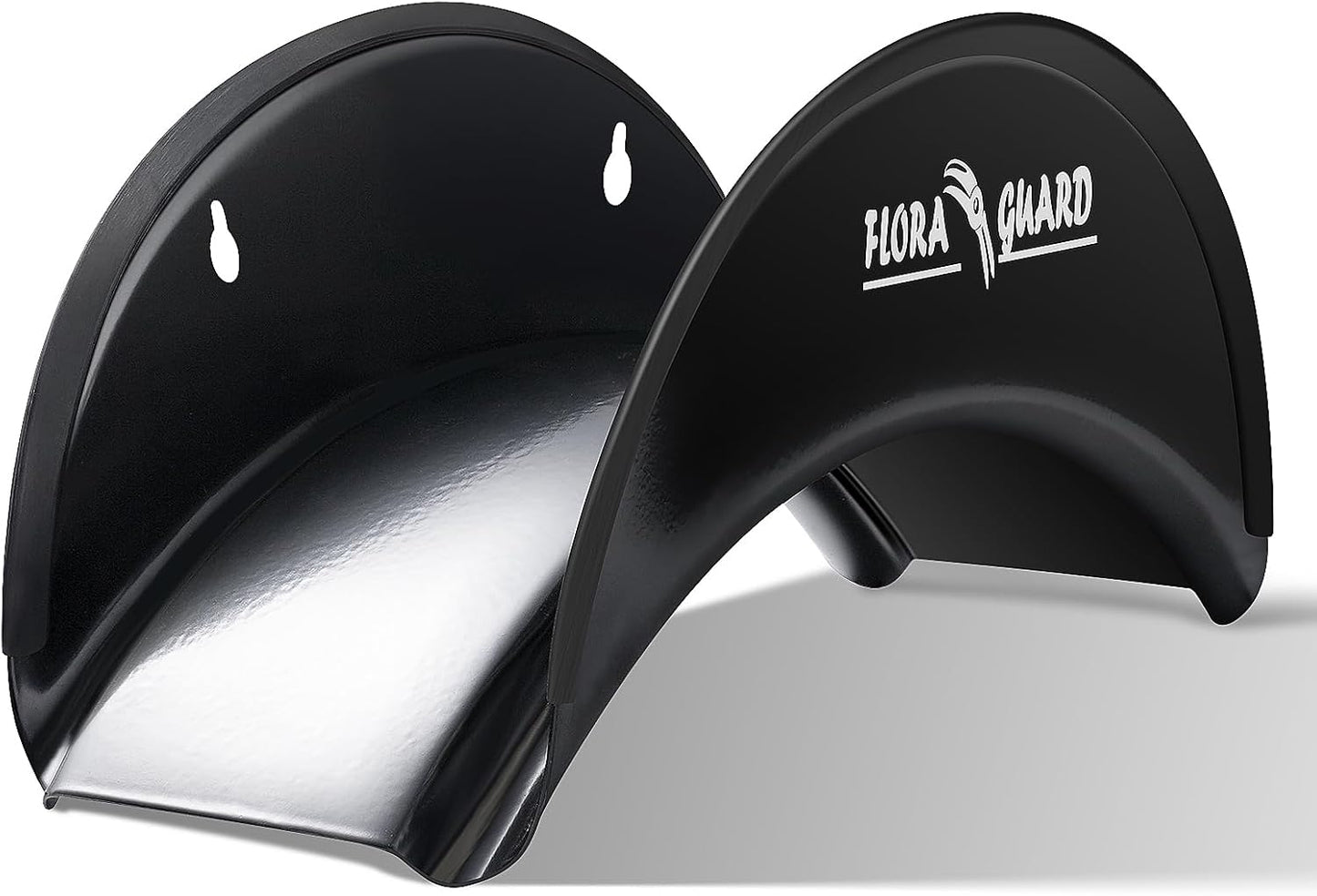 FLORA GUARD Garden Hose Reels, Hose Holder Wall Mount - Heavy Duty Metal Hose Hanger Holds Up to 125Ft, Garden Water Hose Holder for Outside Yard, Anti-Rust Anti-Slip (2pcs Black)