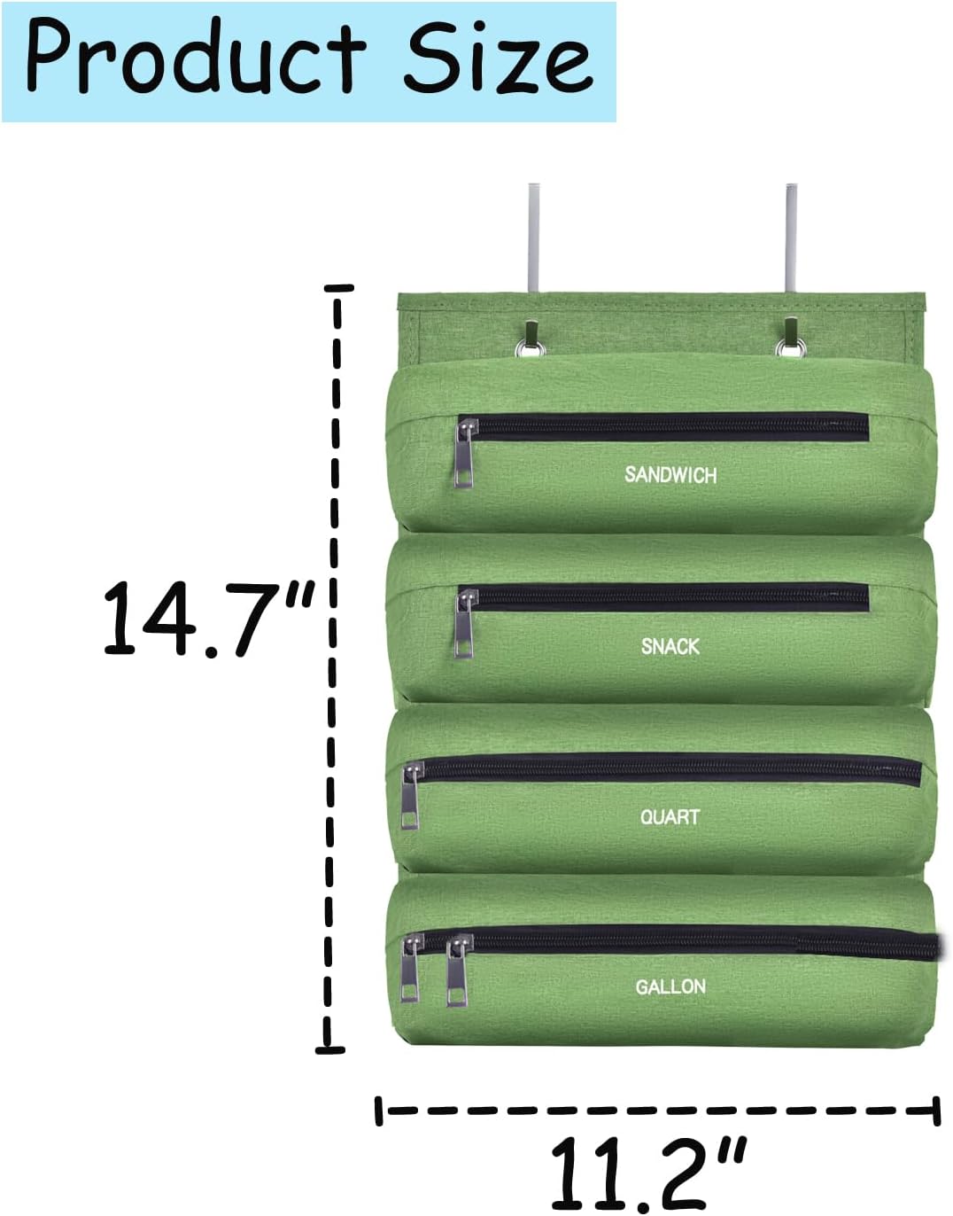 Zipper Bag Organizer Compatible with Gallon, Quart, Sandwich & Snack Food Storage Bag, Kitchen Plastic Bag Storage Organizer for Kitchen RV Camper