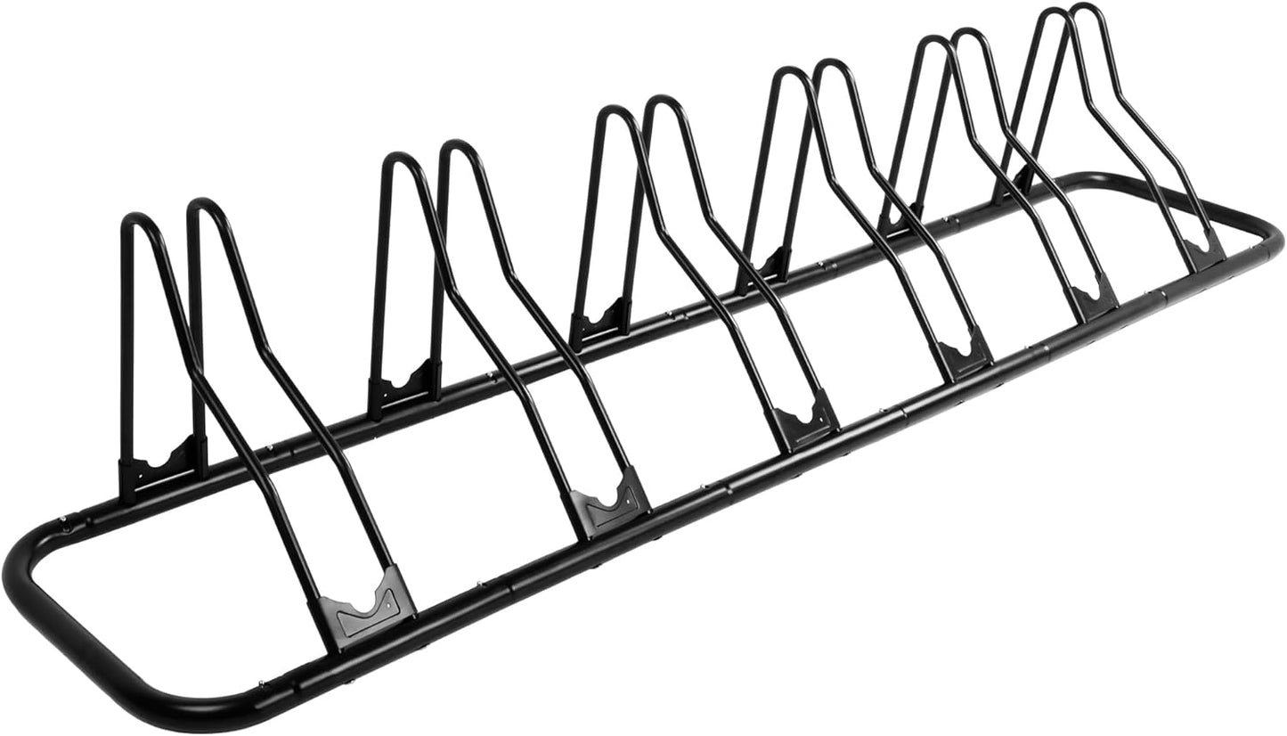 CyclingDeal Bicycle Floor Parking Rack Stand - for Mountain MTB Road Bike - Indoor Home Garage Storage - Classic 6 Bikes