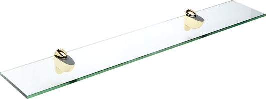 Spancraft Glass H-4.75x33-Brass Heron Glass Shelf, Brass, 4.75" x 33"