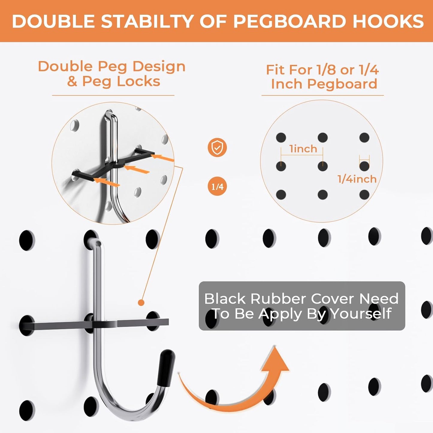 INCLY 278PCS Pegboard Accessories Organizer Kit, Peg Board Hooks Assortment with Bins for Organizing Various Tools, Fit 1/8 or 1/4 inch Pegboard for Hanging Storage, Garage Wall Attachments