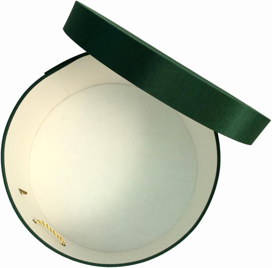 Sarah's Hat Boxes Classic Dark Green Hat Box – 18.5" x 9.5" (Dia. x Ht.) Handmade in USA – Odorless Non-Toxic Adhesive, Cording Handle – Premium Storage for Hats & Accessories