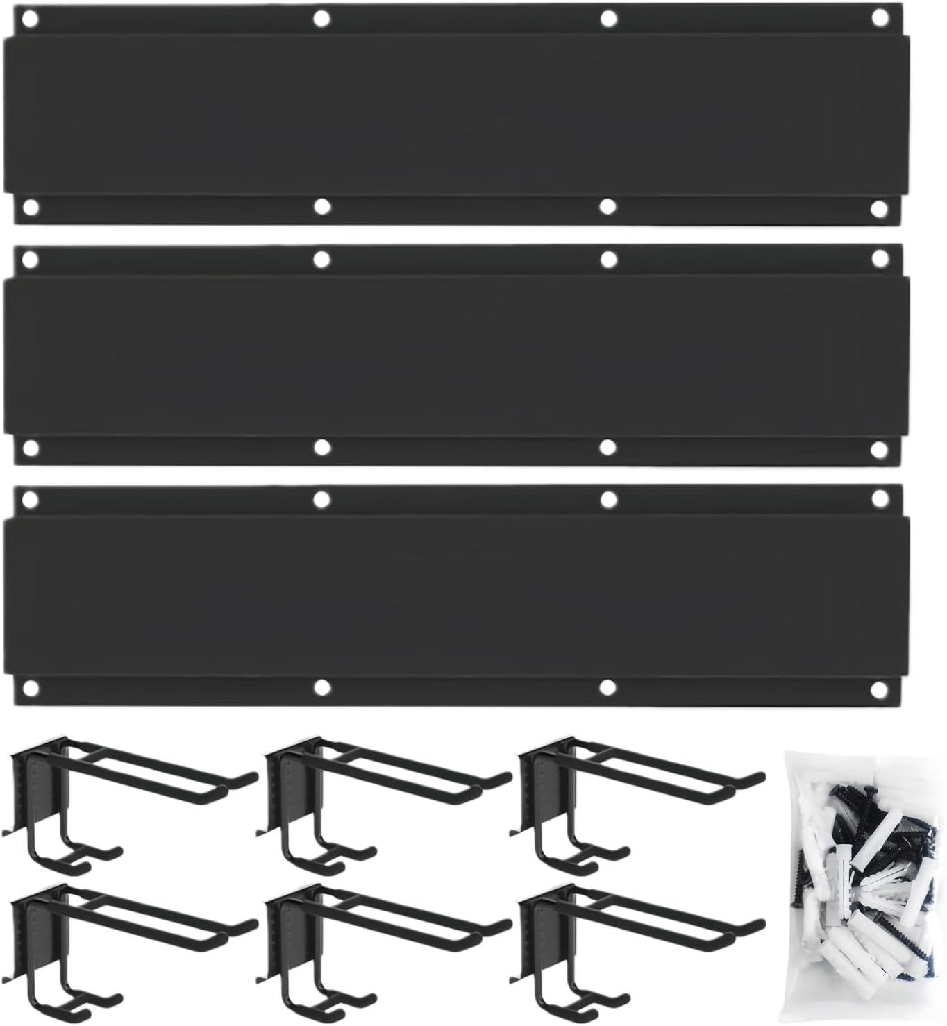 Garage Hooks, Quick and Easy Installation, 1 Set, Shed Basement Storage Hooks, Power Tool Holder Rack, Non Slip PVC Coating, for Garages Basements Yards