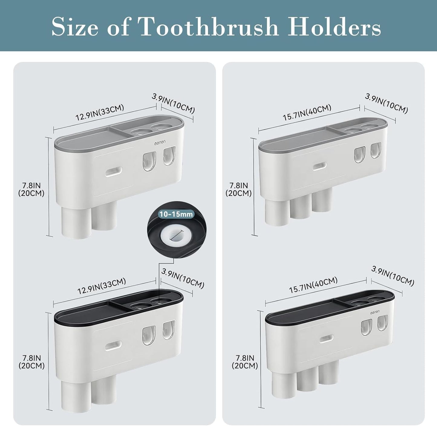 Toothbrush Holders Wall Mounted, Toothbrush Holder with Automatic Toothpaste Dispensers, 6 Brush Slots, 2 Magnetic Cups,1 Cosmetic Drawer Organizer and 1 Large Storage Tray