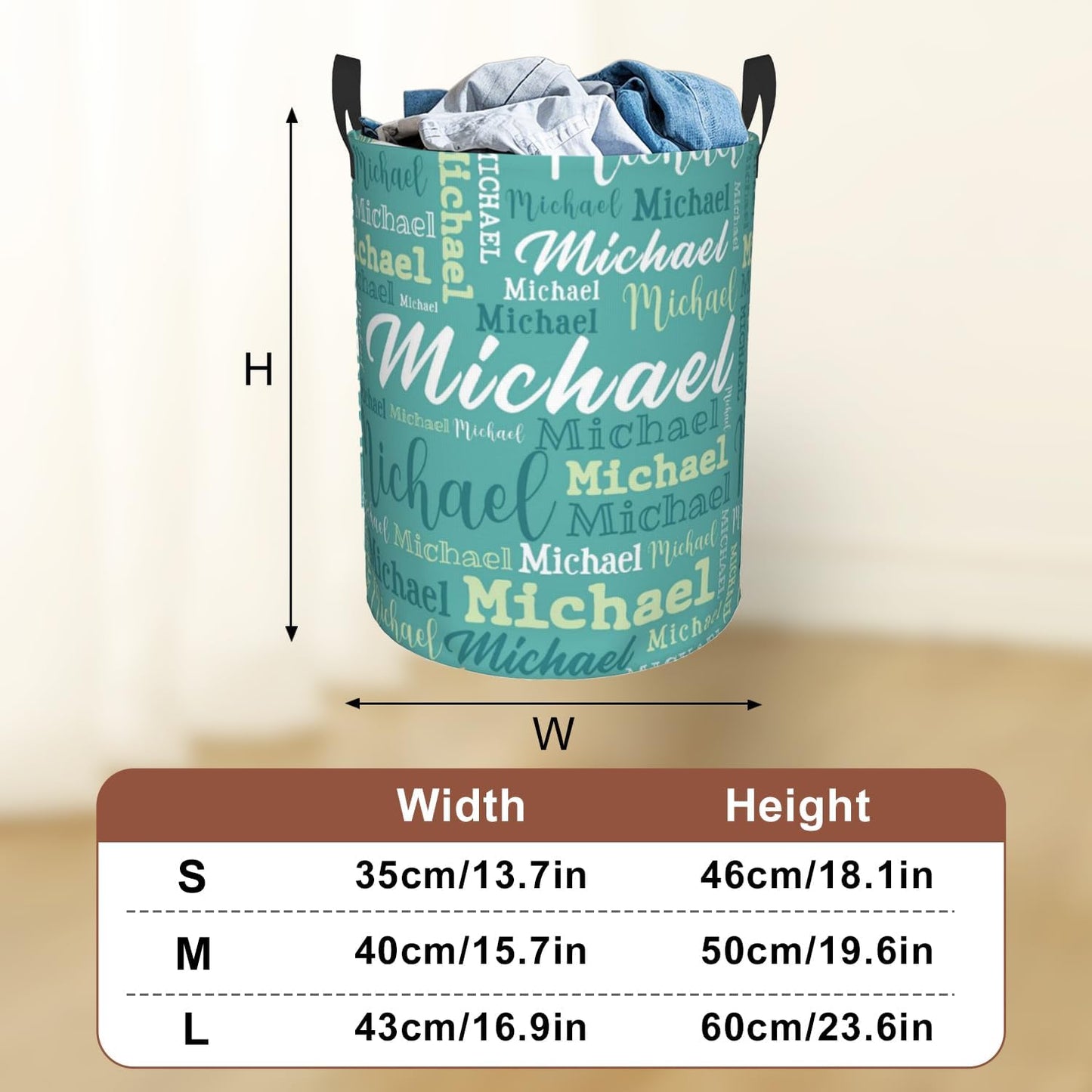 Custom Name Laundry Hamper, Personalized Laundry Baskets with Name for Boys Girls Women Men, Customized Collapsible Dirty Clothes Hamper Easy Storage Gifts for Bedroom Bathroom Living Room