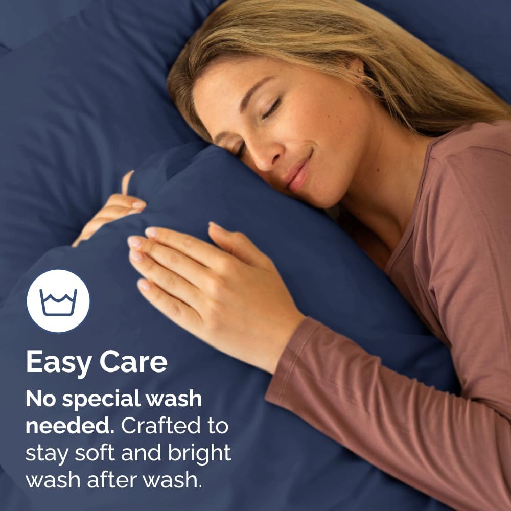 Queen Pillow Cases - 2 Pack - Super Soft Pillowcase Covers - Envelope Enclosure - Hotel Quality Pillow Protectors - Wrinkle Free, Shrink & Stain Resistant - Machine Washable - 20" x 30" (Navy Blue)