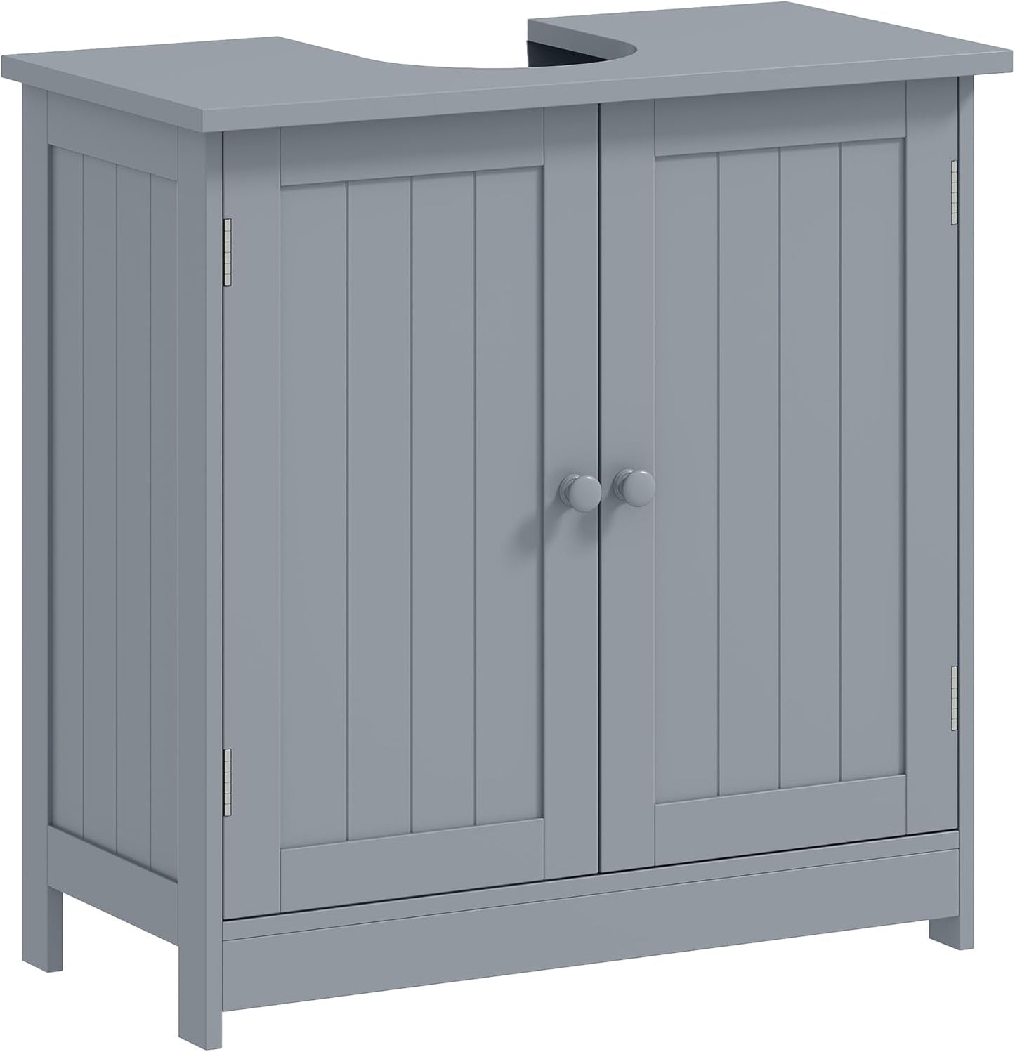 HOMCOM Under Sink Bathroom Cabinet with 2 Doors and Shelf, Pedestal Sink Bathroom Vanity Cabinet, Gray