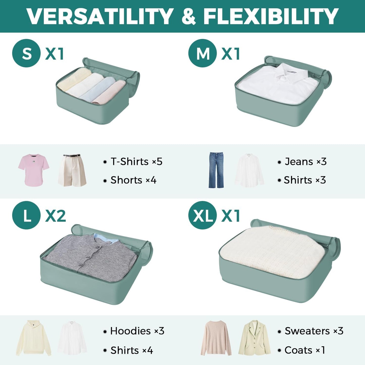 BAGAIL 9 Set Packing Cubes Luggage Packing Organizers for Travel Accessories