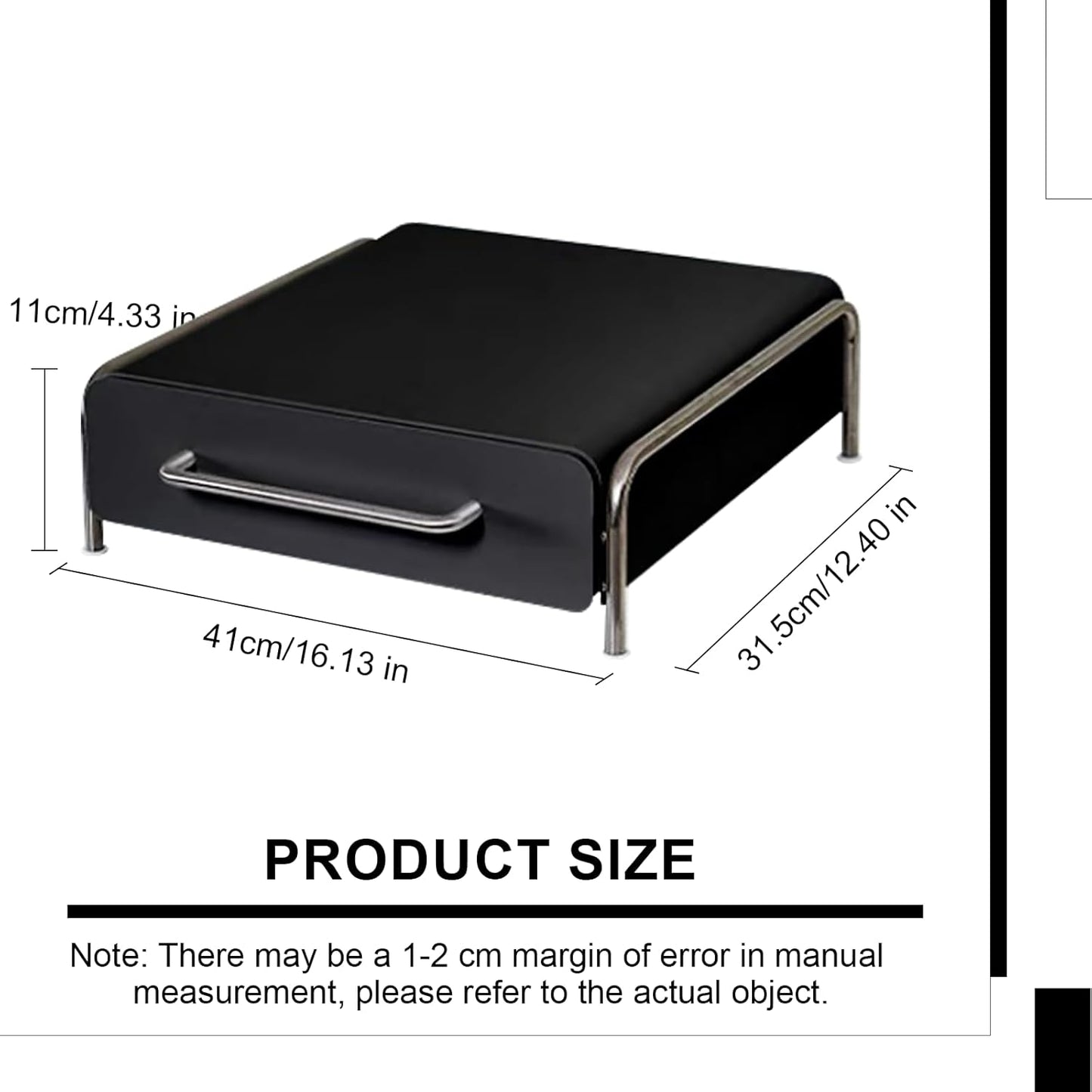 Pod Holder Drawer Capsule Organizer, Pull Out Coffee Pods Storage, Slide Out Drawers Holder for Capsules, Under Brewer Storage Sliding Drawer, Home Kitchen Counter Organization (Black, L)