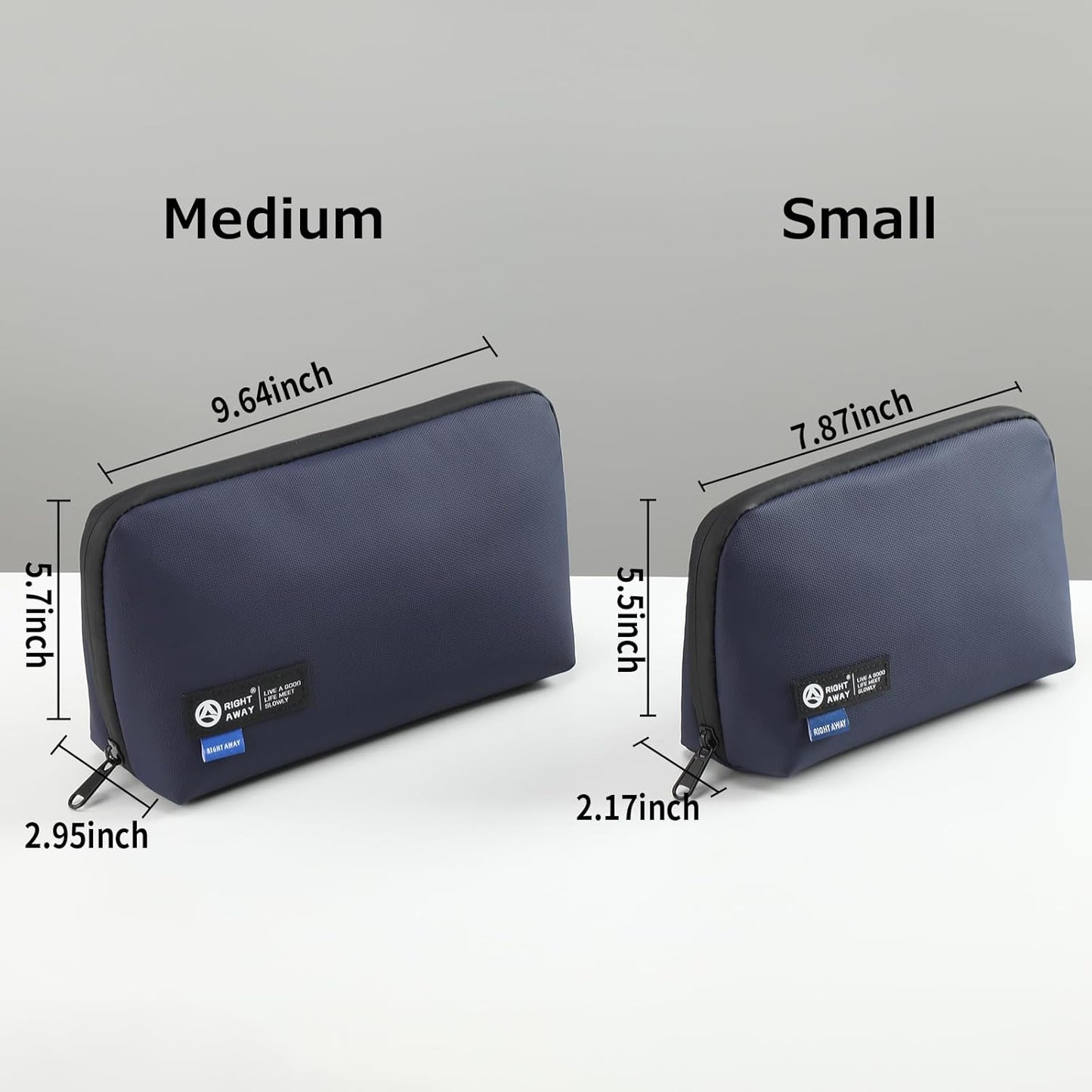 RIGHT AWAY Travel Tech Pouch，Waterproof Cord Case，Electronics Organizer Travel Case，Cable Organizer Storage Bag For Phone, Charger, Accessories(Dark Blue)