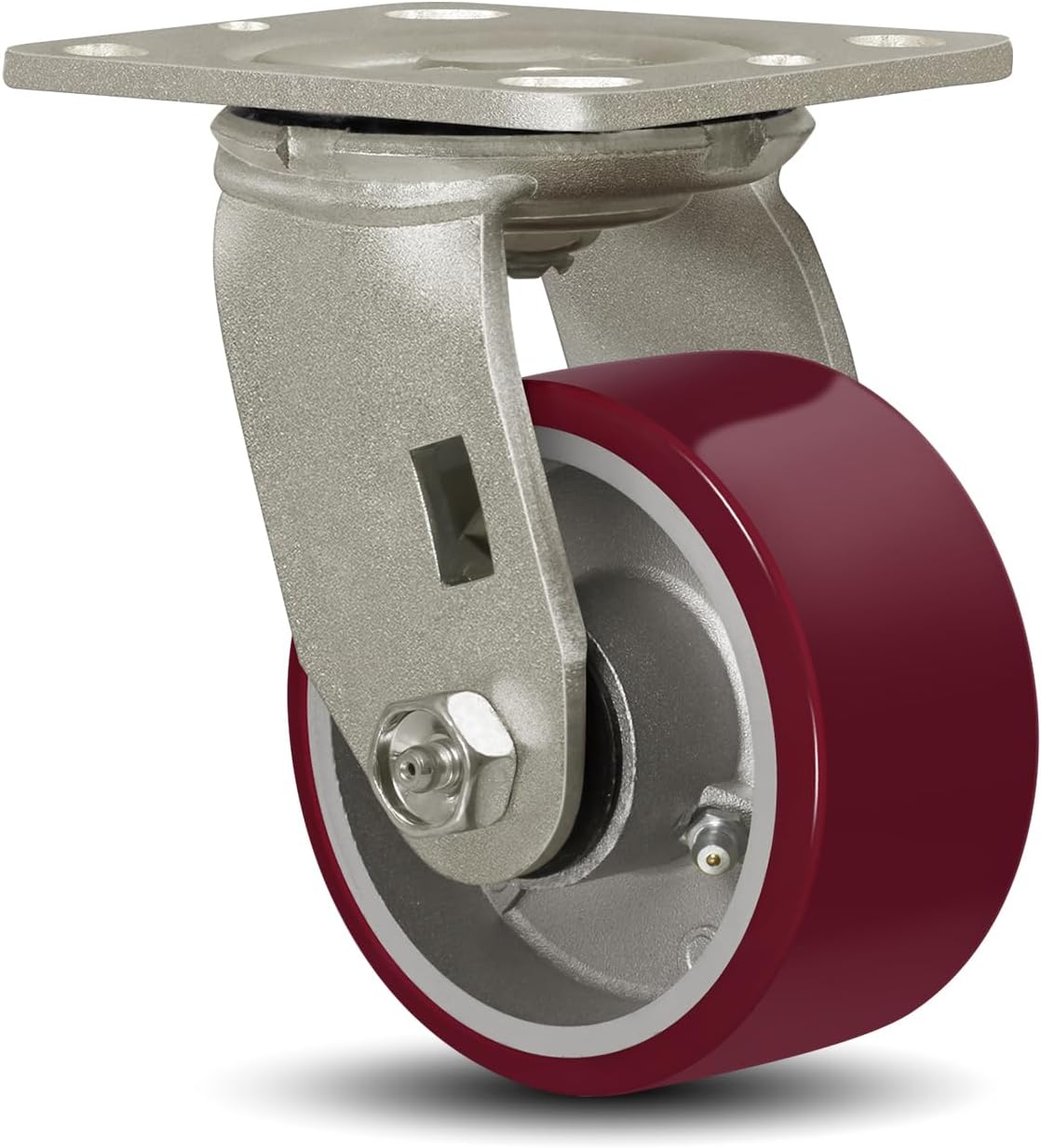 SY America 4" X 2" Casters Wheels,Heavy Duty Industrial Casters，Polyurethane on Aluminum Wheels,1 Swivel Casters,800 LBS Load Capacity