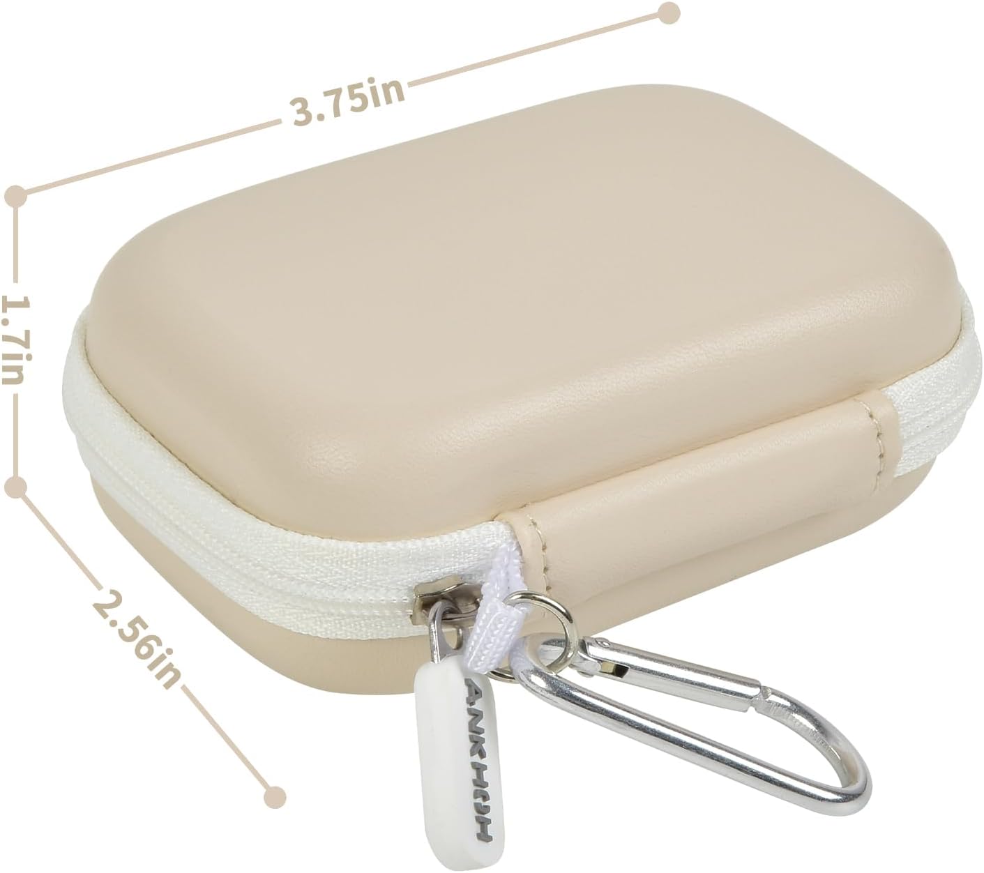 Carrying Case Compatible with Crucial X10/ X9 Pro 4TB/ 2TB/ 1TB Portable SSD, External Solid State Drive Hard Storage Holder Bag Fits for USB-C Cable (Box Only) (Beige)