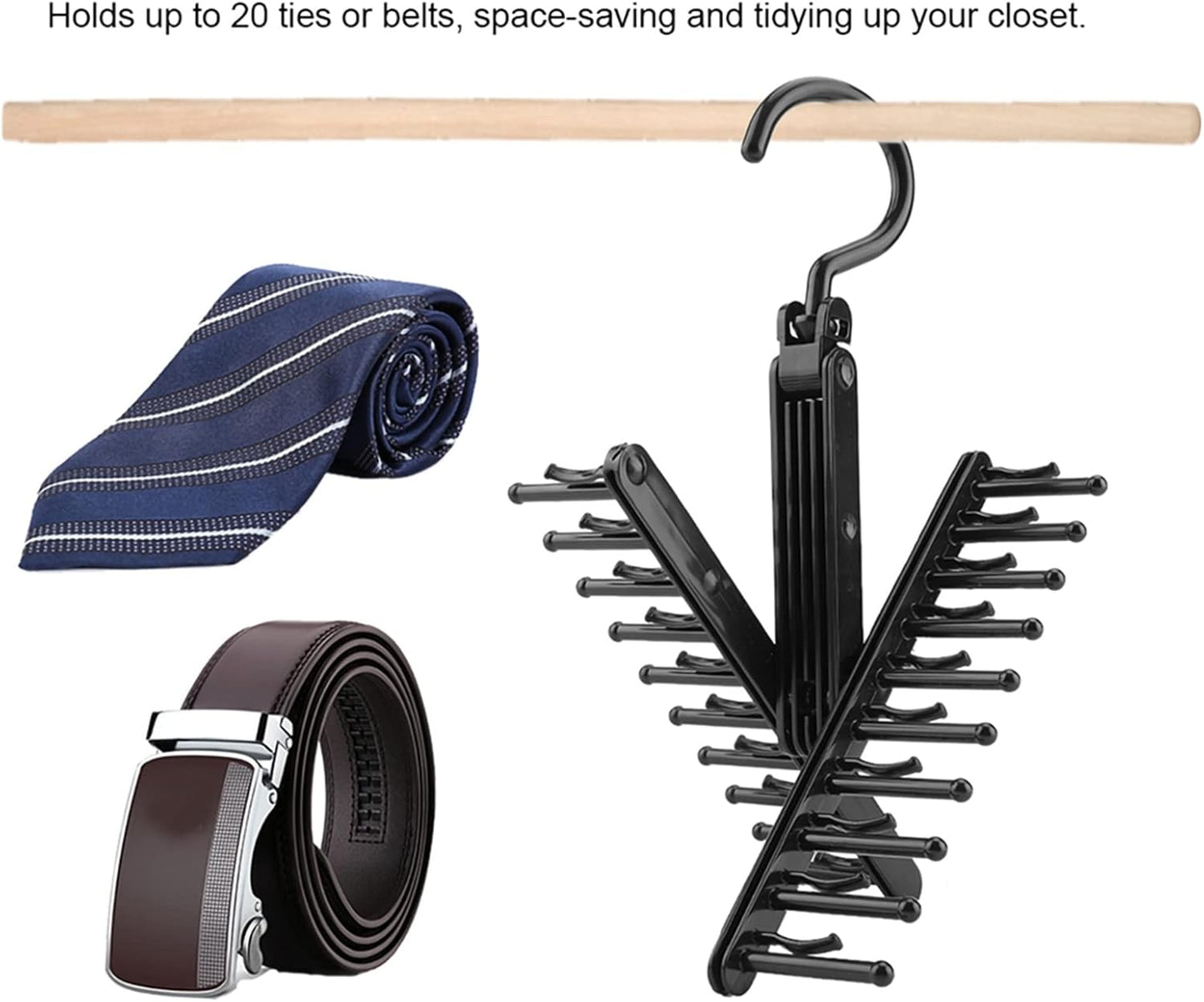 TOPINCN Adjustable Cross X Tie Rack Belt Scarves Hook Hanger Holder Organizer Men Closet Tie Organizer Belt Racks Neck and Hanger