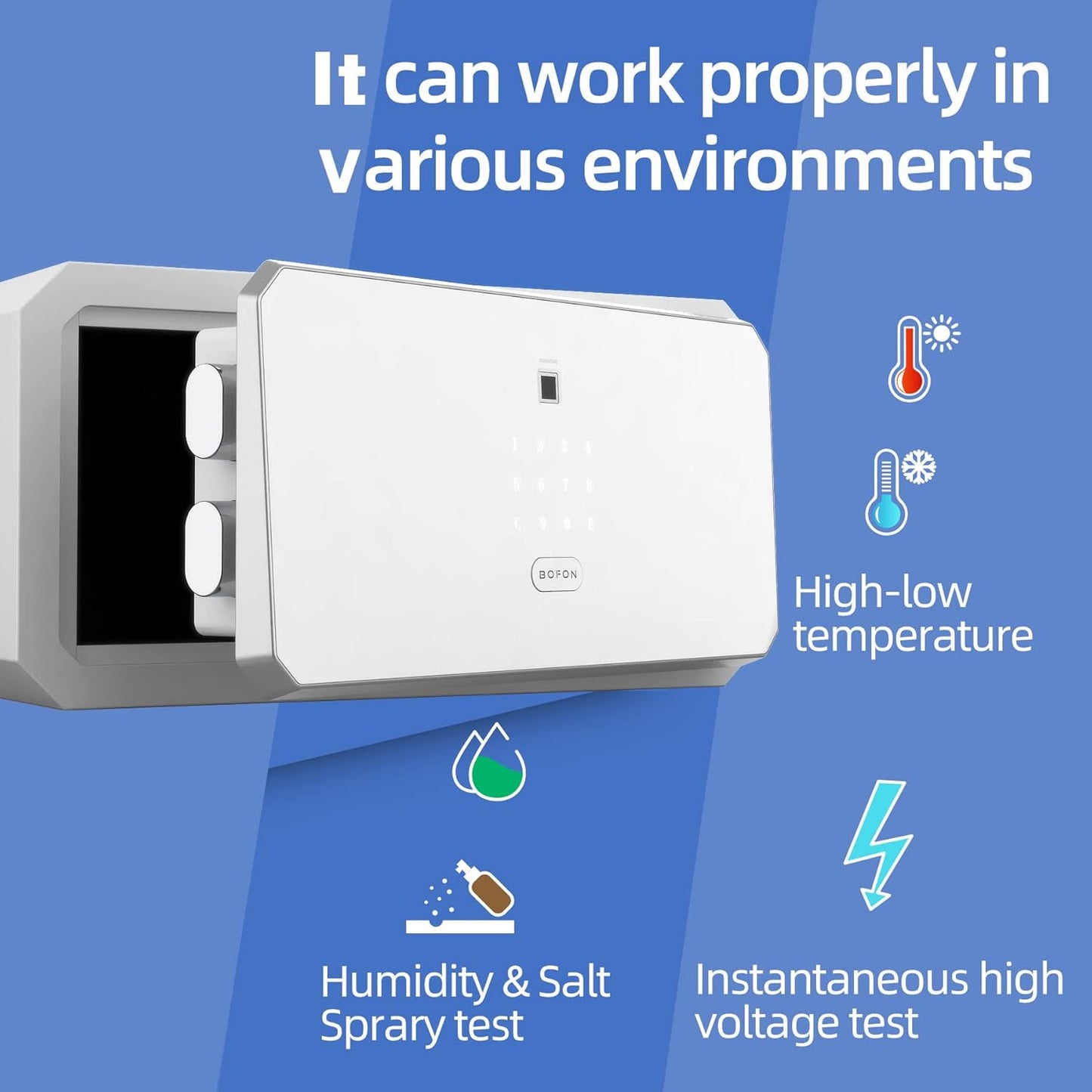 Biometric Safe Box with Key, Security Box, Fingerprint Password,Safety Boxes for Home,W-Series 1.45 Cubic
