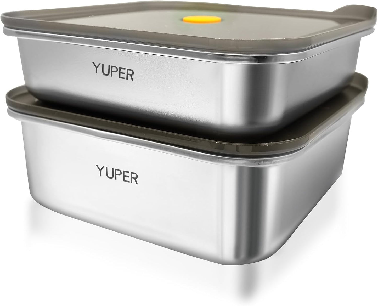 YUPER Stainless Steel Food Containers, Meal Prep Containers, Sandwich Containers, Stainless Steel Containers with Lids Fruit Lunch Snacks Storage, 2 Pack (40+67OZ)