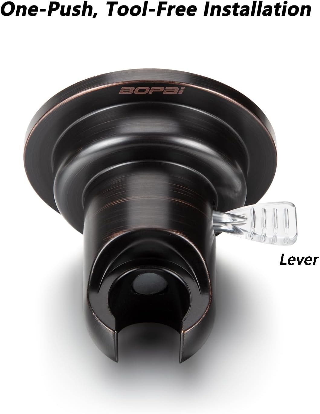 BOPai Suction Cup Shower Head Holder for Handheld Shower – No Drill, for Smooth Surfaces Only, Vertical Mount Only, Oil Rubbed Bronze