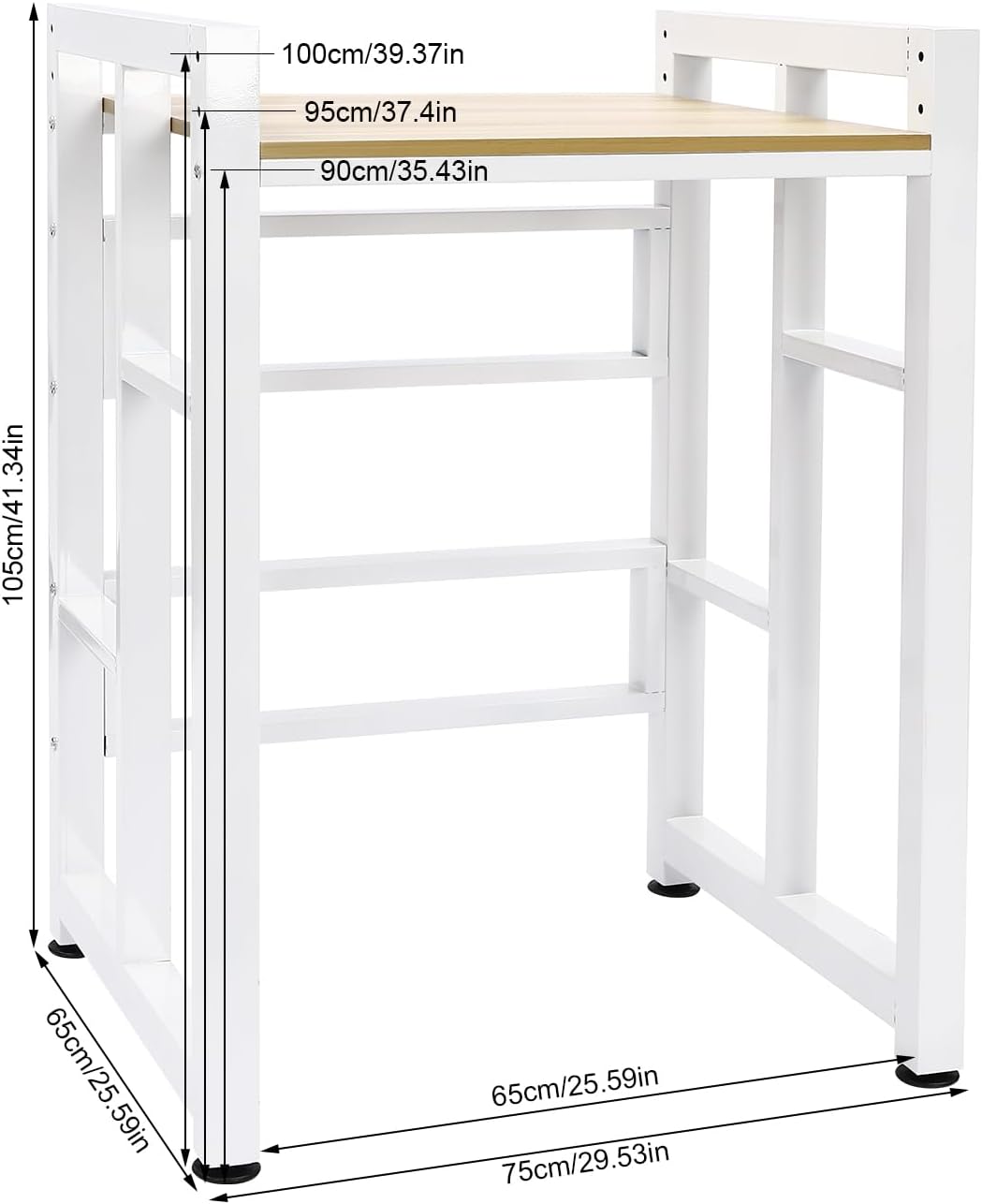 Over Washer and Dryer Shelves,Dryer Storage Shelf,Laundry Room Storage and Organizer Standing Shelf,Height Adjustable Laundry Room Shelves, Load-Bearing Capacity 418.9 lbs (Light Walnut)