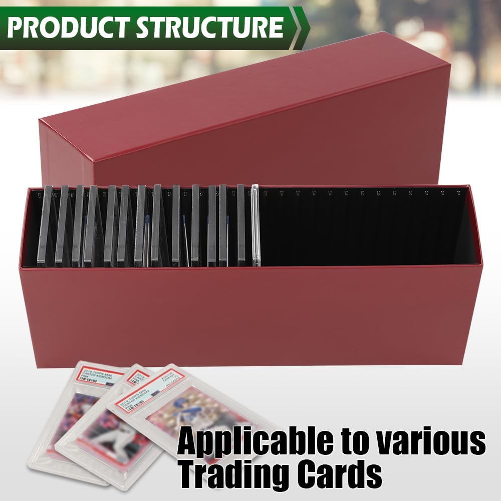 GRAND ORANGE Slotted Graded Card Boxes Slat Storage Boxes Red Hold 26 PSA Graded Cards