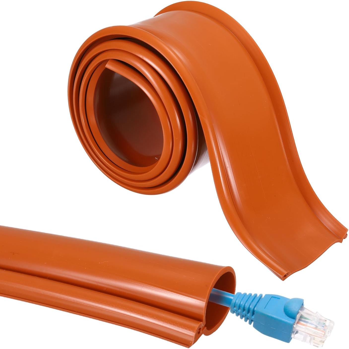 MECCANIXITY 3.3ft Cable Management Sleeve, 0.8 Inch, ID Flexible Cord Wires Hider Cover Insulation Snap-fit Protector for Substation, High-Voltage Electrical Networks, Red