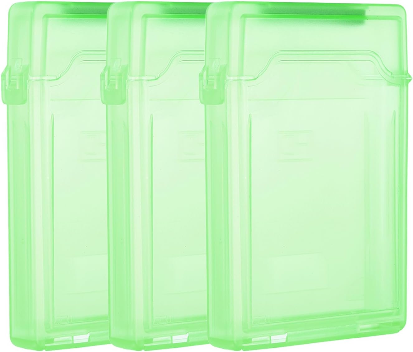 PATIKIL 4.5" x 3.2" Hard Drive Disk Case, 3Pcs Plastic Hard Disk Storage Box Portable Anti-Static Case for 2.5" External SSD HDD, Green