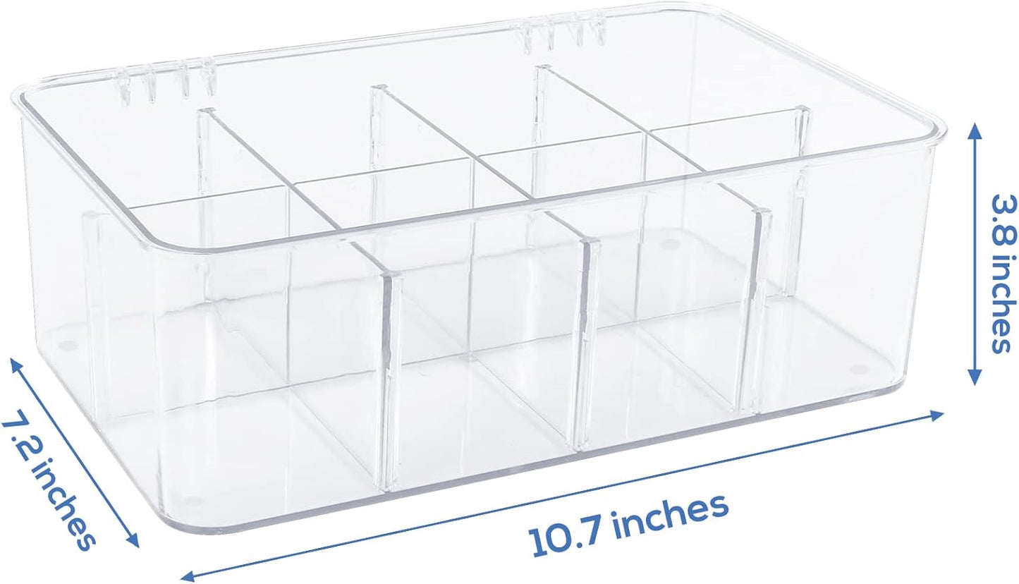 Utopia Home Tea Bag Organizer - Stackable Tea Bag Storage Organizer with Clear Top Lid- Tea bag holder For Counter tops, Kitchen Cabinets, Pantry, Sweeteners (Clear, Pack of 6)